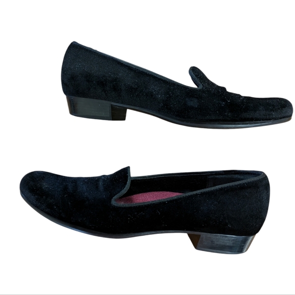 Munro Cerise Black Velvet Slip On Low Heeled Loafer Size 8.5 SS - Picture 7 of 11